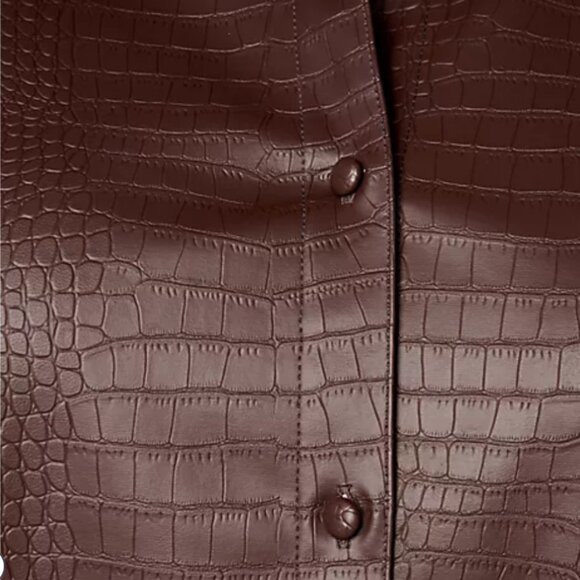 Dennis Basso Textured Alligator Faux Leather Button Shirt - Size: XS - NWT - Picture 3 of 16